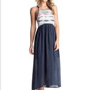 ⭐️Roxy Damien all washed out sleeveless embroidered maxi dress size small